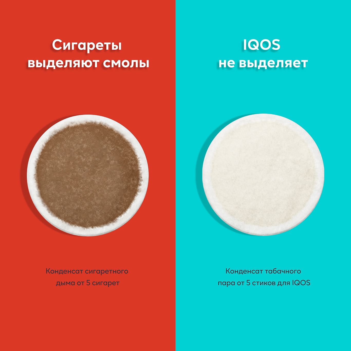 IQOS не выделяет смолы